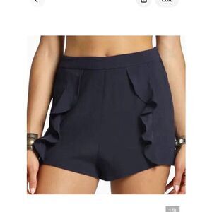 Sans Souci Ruffle Front Shorts in Indigo Blue Women’s M